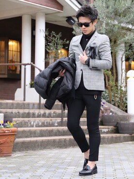 H M スーパースキニーフィットジャケット グレーを使ったメンズ人気ファッションコーディネート Wear