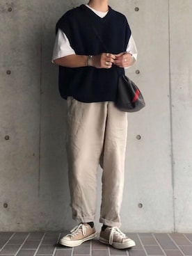 「PHINGERIN（フィンガリン）のアイテム（バッグ）」を使った、Toy’s さん（メンズ・171cm）の夏コーディネート