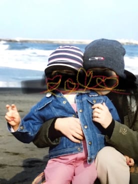 「海」｜「アイテム（ニットキャップ/ビーニー）」を使った、LARSONさん（レディース・160cm）の夏コーディネート