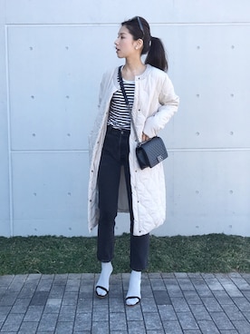 「キルティングコート」｜hirorinさん（レディース・165cm）の冬コーディネート