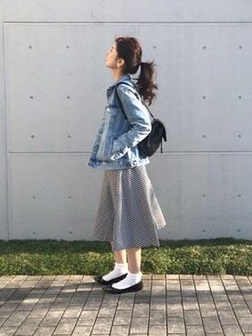 「シャネル」｜「アイテム（デニムジャケット）」を使った、hirorinさん（レディース・165cm）の春コーディネート