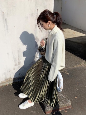 「Drawer（ドゥロワー）のアイテム（バッグ）」を使った、hirorinさん（レディース・165cm）の秋コーディネート