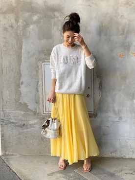 「Drawer（ドゥロワー）のアイテム（バッグ）」を使った、hirorinさん（レディース・165cm）の春コーディネート