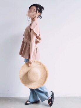 「VANNIE U（ヴァニーユー）のアイテム（帽子）」を使った、ｎｏｎｏさん（レディース・150cm）の夏コーディネート
