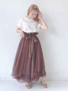 「LA BELLE ETUDE（ラベルエチュード）のアイテム（Tシャツ/カットソー）」を使った、ｎｏｎｏさん（レディース・149cm）の夏コーディネート