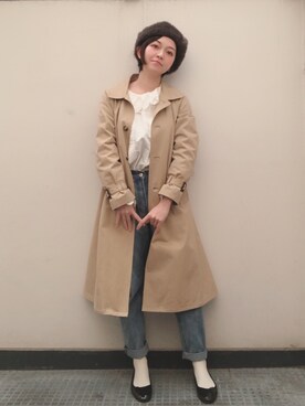 「mystic（ミスティック）のテーパードデニムパンツ（デニムパンツ）」を使った、しいなさん（レディース・155cm）の秋コーディネート