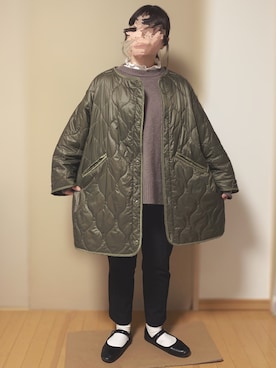 「SVEC（シュベック）のカンフーシューズ kung fu Shoes / ストラップパンプス（バレエシューズ）」を使った、さゆりんごさん（レディース・152cm）の冬コーディネート