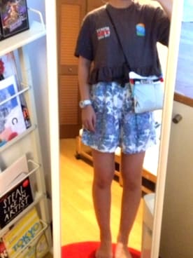 「Hのアイテム（パンツ）」を使った、LISAさん（レディース・158cm）の夏コーディネート