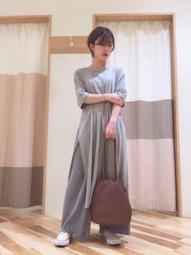 「Samansa Mos2 blue（サマンサモスモスブルー）のアイテム（アクセサリー）」を使った、わだやんさん（レディース・148cm）の春コーディネート