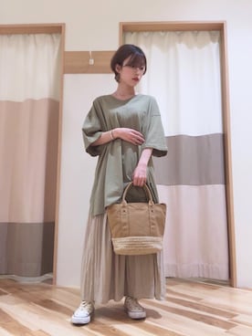 「Samansa Mos2 blue（サマンサモスモスブルー）のアイテム（アクセサリー）」を使った、わだやんさん（レディース・148cm）の春コーディネート