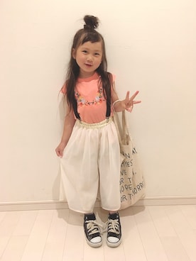 「RADCHAP（ラッドチャップ）のアイテム（トップス）」を使った、kii_memeさん（キッズ・110cm）の春コーディネート