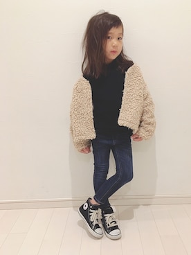 「BRANSHES（ブランシェス）のアイテム（ブルゾン）」を使った、kii_memeさん（キッズ・110cm）の秋コーディネート