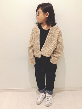 「BRANSHES（ブランシェス）のアイテム（ブルゾン）」を使った、kii_memeさん（キッズ・127cm）の秋コーディネート