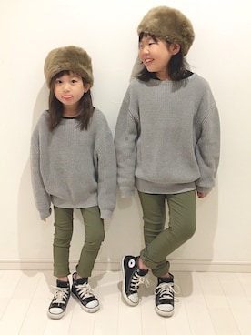 「AZUL by moussy（アズールバイマウジー）のアイテム」を使った、kii_memeさん（キッズ・110cm）の秋コーディネート