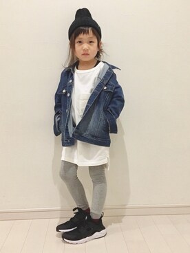「アイテム（タイツ/ストッキング）」を使った、kii_memeさん（キッズ・110cm）の冬コーディネート