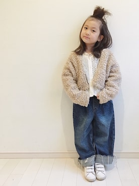 「Right-on（ライトオン）のアイテム（パンツ）」を使った、kii_memeさん（キッズ・110cm）の冬コーディネート