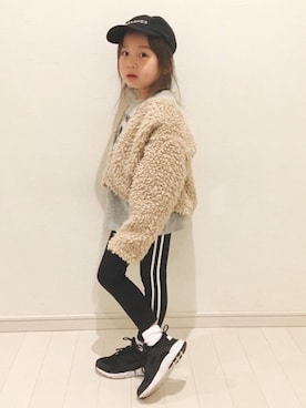 「BRANSHES（ブランシェス）のアイテム（ブルゾン）」を使った、kii_memeさん（キッズ・110cm）の冬コーディネート
