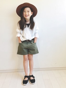 「BRANSHES（ブランシェス）のアイテム（チュニック）」を使った、kii_memeさん（キッズ・110cm）の春コーディネート