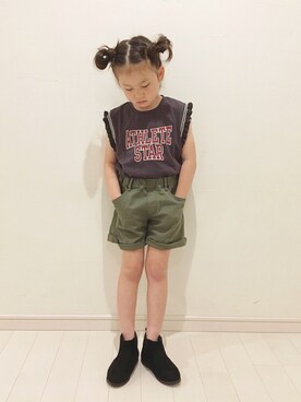 「RADCHAP（ラッドチャップ）のアイテム（トップス）」を使った、kii_memeさん（キッズ・110cm）の春コーディネート