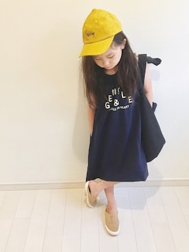 「RADCHAP（ラッドチャップ）のアイテム（帽子）」を使った、kii_memeさん（キッズ・110cm）の夏コーディネート