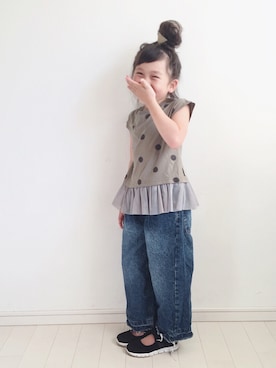 「Right-on（ライトオン）のアイテム（パンツ）」を使った、kii_memeさん（キッズ・110cm）の夏コーディネート