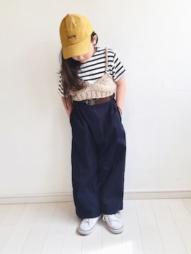 「RADCHAP（ラッドチャップ）のアイテム（帽子）」を使った、kii_memeさん（キッズ・110cm）の秋コーディネート