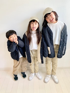 「BRANSHES（ブランシェス）のアイテム（ジャケット/アウター）」を使った、kii_memeさん（キッズ・110cm）の冬コーディネート