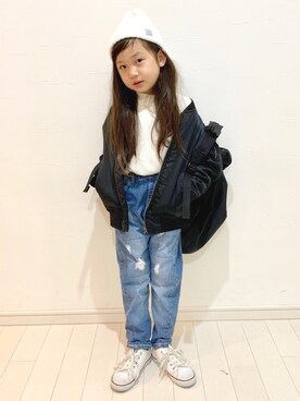 「BRANSHES（ブランシェス）のアイテム（ジャケット/アウター）」を使った、kii_memeさん（キッズ・110cm）の冬コーディネート
