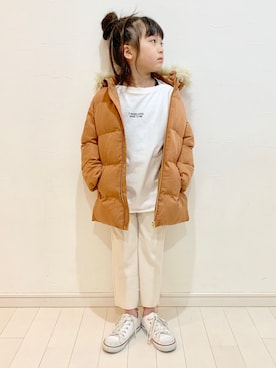 「BRANSHES（ブランシェス）のアイテム（ジャケット/アウター）」を使った、kii_memeさん（キッズ・110cm）の冬コーディネート