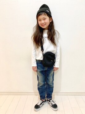 「BRANSHES（ブランシェス）のアイテム（チュニック）」を使った、kii_memeさん（キッズ・110cm）の冬コーディネート
