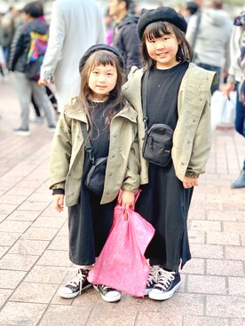 「BRANSHES（ブランシェス）のアイテム（ジャケット/アウター）」を使った、kii_memeさん（キッズ・110cm）の冬コーディネート