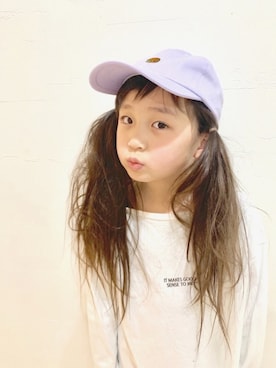 「ラベンダー」｜「アイテム（チュニック）」を使った、kii_memeさん（キッズ・110cm）の春コーディネート