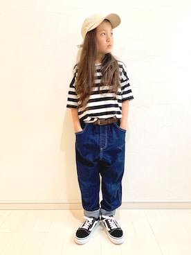 「RADCHAP（ラッドチャップ）のアイテム（トップス）」を使った、kii_memeさん（キッズ・122cm）の夏コーディネート