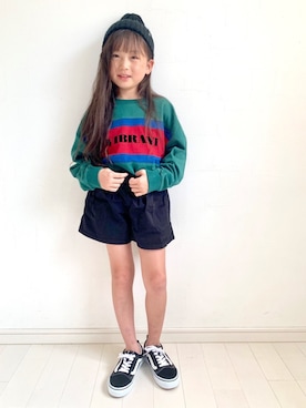 「RADCHAP（ラッドチャップ）のアイテム（トップス）」を使った、kii_memeさん（キッズ・122cm）の夏コーディネート