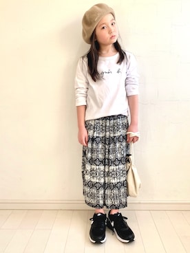 「BRANSHES（ブランシェス）のアイテム（ハンチング/ベレー帽）」を使った、kii_memeさん（キッズ・125cm）の冬コーディネート