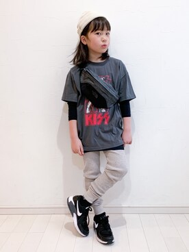 「RADCHAP（ラッドチャップ）のアイテム（トップス）」を使った、kii_memeさん（キッズ・125cm）の春コーディネート