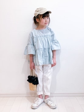 「アイテム（チュニック）」を使った、kii_memeさん（キッズ・125cm）の春コーディネート