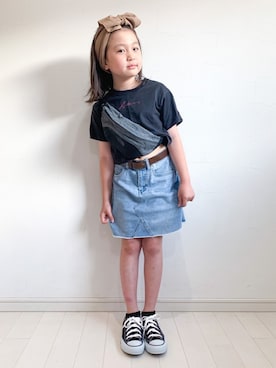「JEANASIS（ジーナシス）のアイテム」を使った、kii_memeさん（キッズ・125cm）の春コーディネート