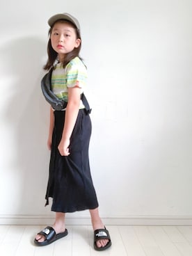 「RADCHAP（ラッドチャップ）のアイテム（トップス）」を使った、kii_memeさん（キッズ・125cm）の夏コーディネート