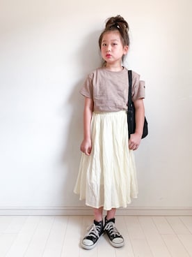 「RADCHAP（ラッドチャップ）のアイテム（トップス）」を使った、kii_memeさん（キッズ・125cm）の夏コーディネート
