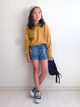 「RADCHAP（ラッドチャップ）のアイテム（パンツ）」を使った、kii_memeさん（キッズ・125cm）の夏コーディネート