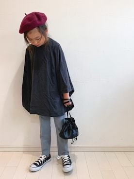 「BREEZE（ブリーズ）のアイテム（ハンチング/ベレー帽）」を使った、kii_memeさん（キッズ・125cm）の夏コーディネート