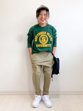 「LEGURUS STANDARD（レグルススタンダード）のアイテム（キャップ）」を使った、kii_memeさん（キッズ・125cm）の夏コーディネート