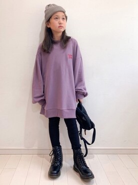 「KANGOL（カンゴール）のアイテム（ブーツ）」を使った、kii_memeさん（キッズ・130cm）の秋コーディネート