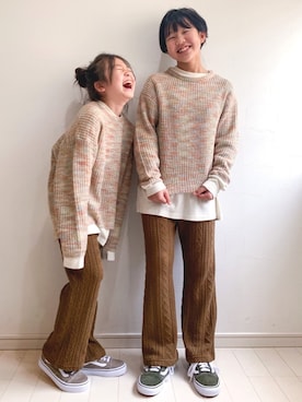 「RADCHAP（ラッドチャップ）のアイテム（トップス）」を使った、kii_memeさん（キッズ・130cm）の秋コーディネート