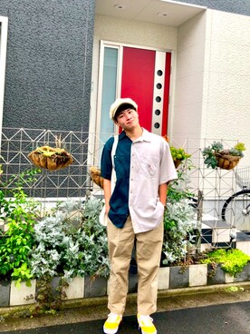 「carhartt」｜「アイテム（キャスケット）」を使った、いのこさん（メンズ・169cm）の夏コーディネート