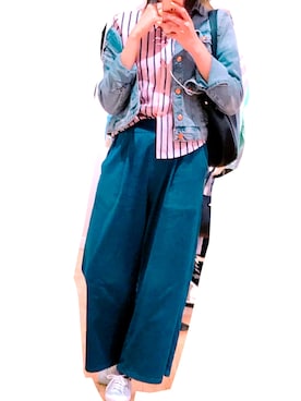 「シルバーシューズ」｜「アイテム（デニムジャケット）」を使った、nanamiさん（レディース・163cm）の春コーディネート