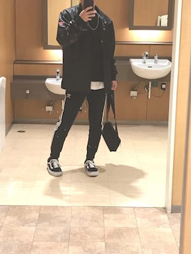 「Yohji Yamamoto（ヨウジヤマモト）のアイテム（ブルゾン）」を使った、SHOGOさん（メンズ・167cm）の春コーディネート