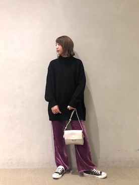 「PAGEBOY（ページボーイ）のハクミニショルダーBAG（ショルダーバッグ）」を使った、marukaさん（レディース・159cm）の秋コーディネート