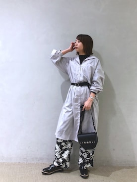 「PAGEBOY（ページボーイ）のアイテム（シャツワンピース）」を使った、marukaさん（レディース・159cm）の冬コーディネート